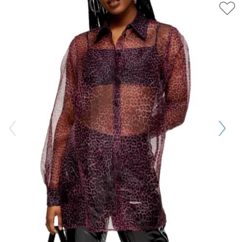 TOPSHOP see through leopard shirt